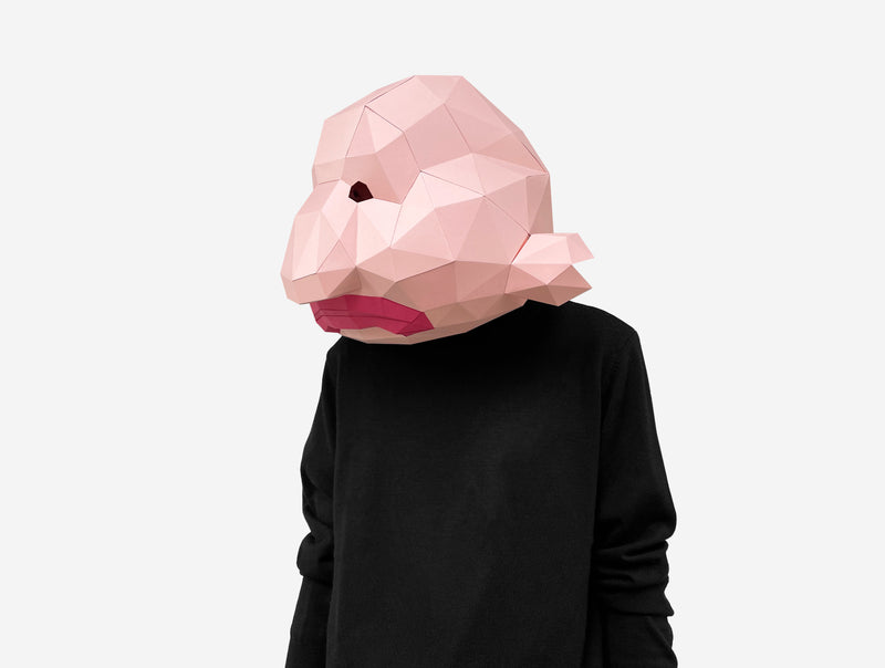 Blobfish Mask <br> DIY Paper Mask Template