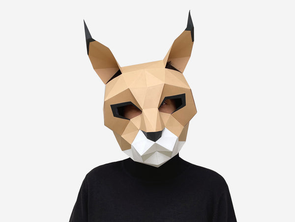 Caracal / Wild Cat Mask <br> DIY Paper Mask Template