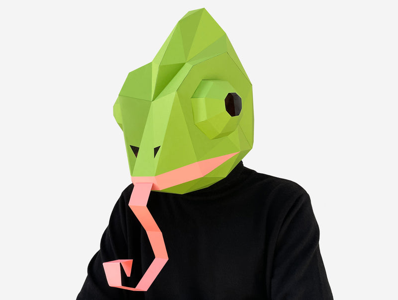 Chameleon Mask <br> DIY Paper Mask Template