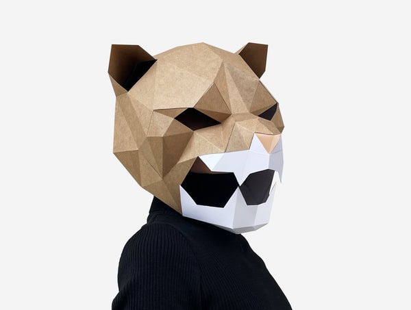 Cougar Roaring Mask <br> DIY Paper Mask Template