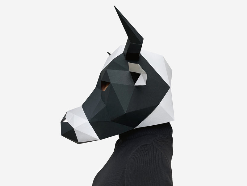 Cow Mask <br> DIY Paper Mask Template