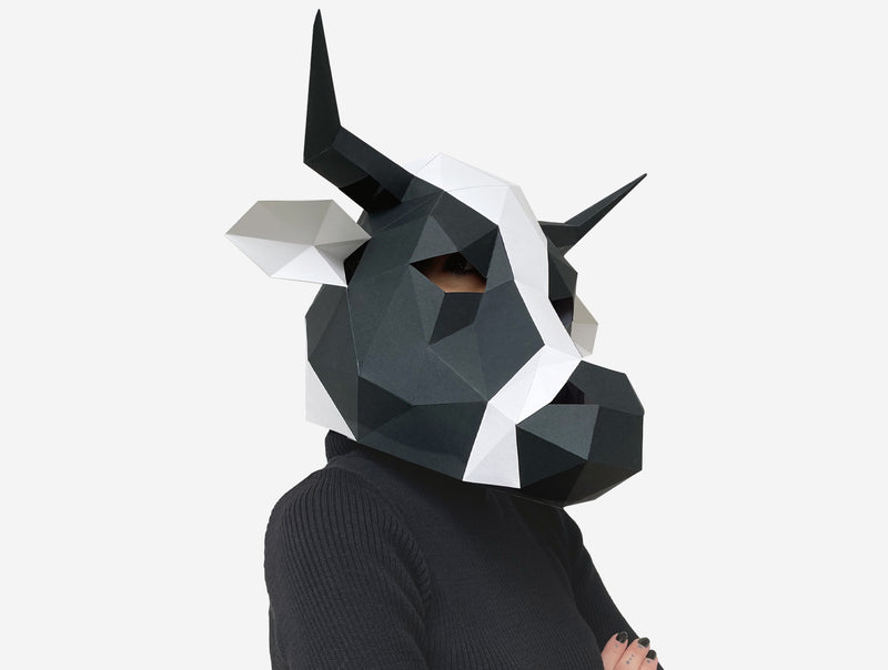 Cow Mask <br> DIY Paper Mask Template