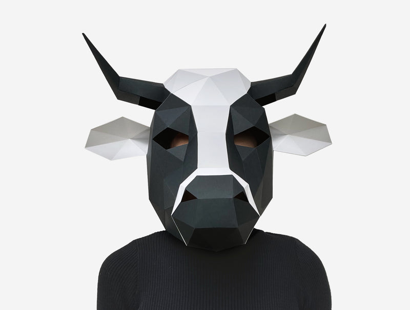 Cow Mask <br> DIY Paper Mask Template