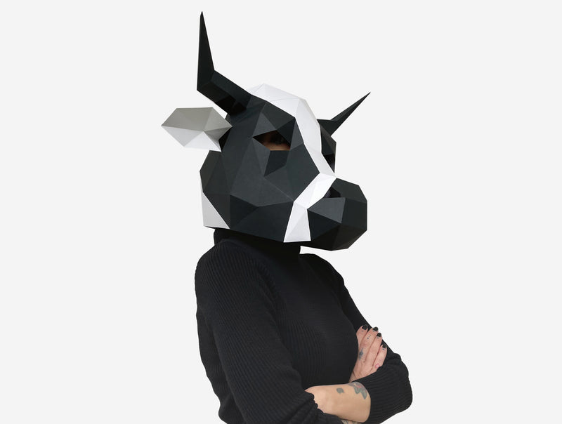 Cow Mask <br> DIY Paper Mask Template