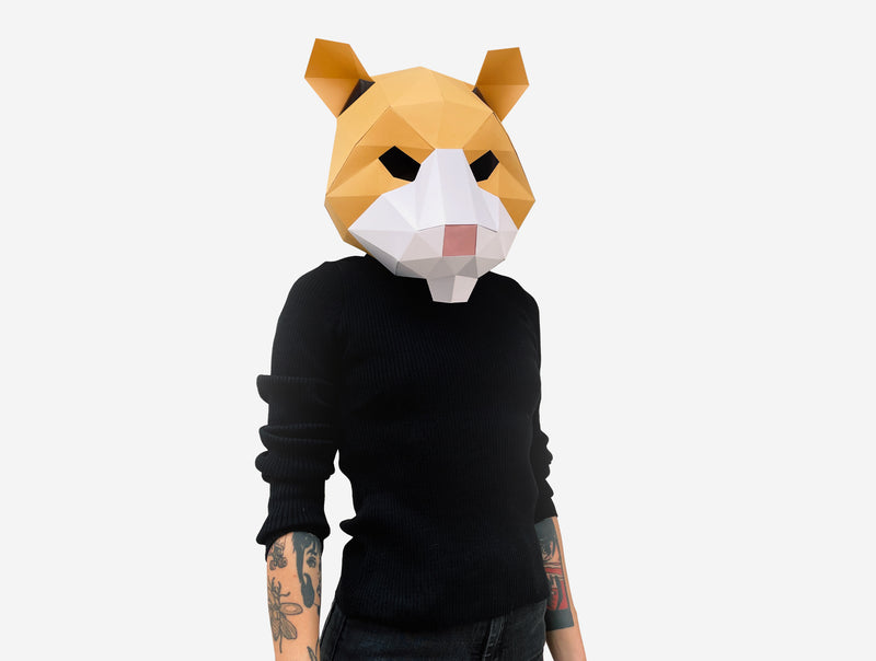 Evil Hamster Mask <br> DIY Paper Mask Template