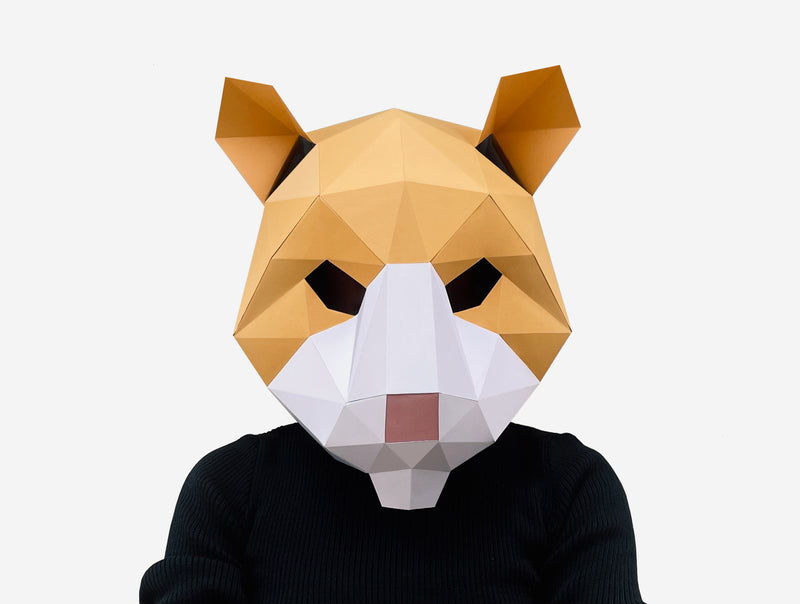 Evil Hamster Mask <br> DIY Paper Mask Template