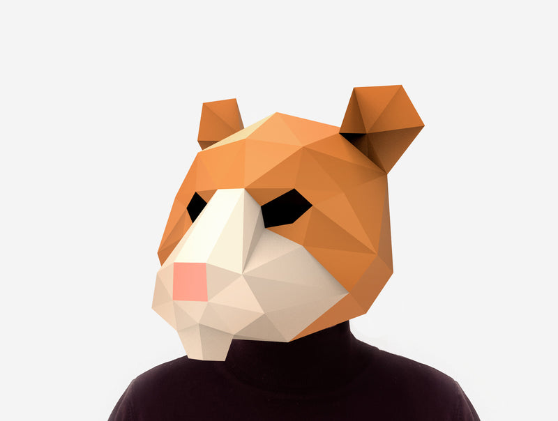 Evil Hamster Mask <br> DIY Paper Mask Template