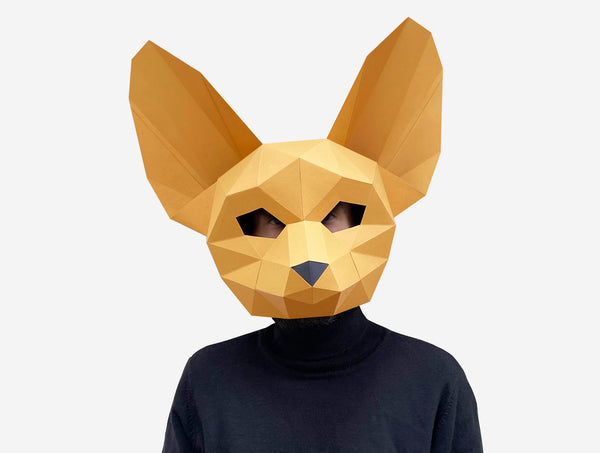 Fennec Fox Mask <br> DIY Paper Mask Template