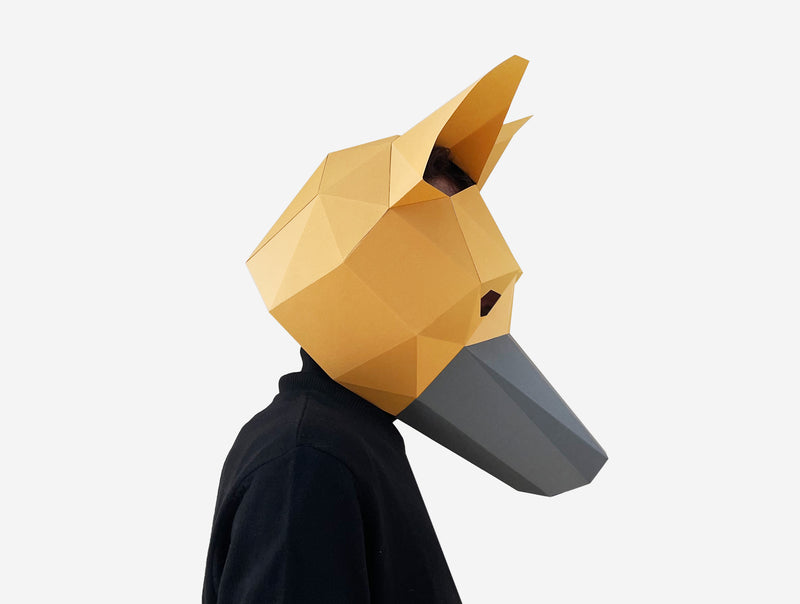 German Shepherd Dog Mask <br> DIY Paper Mask Template