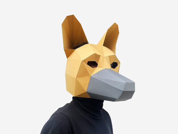 German Shepherd Dog Mask <br> DIY Paper Mask Template