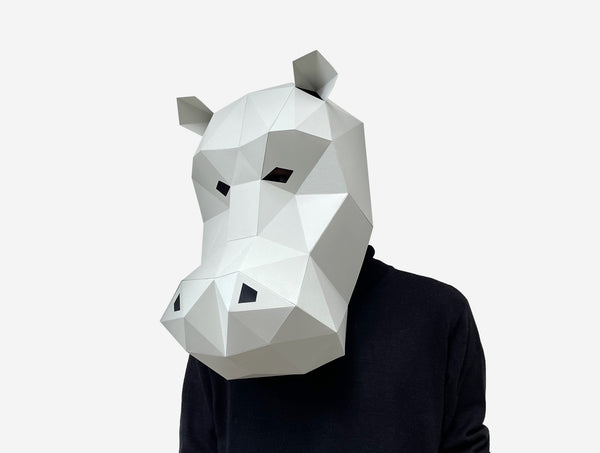 Hippopotamus Mask <br> DIY Paper Mask Template