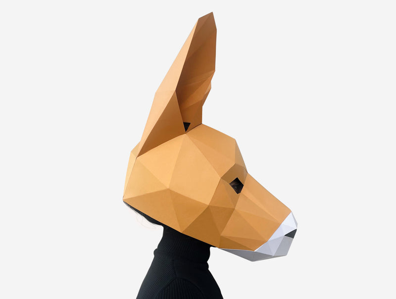 Kangaroo Mask <br> DIY Paper Mask Template