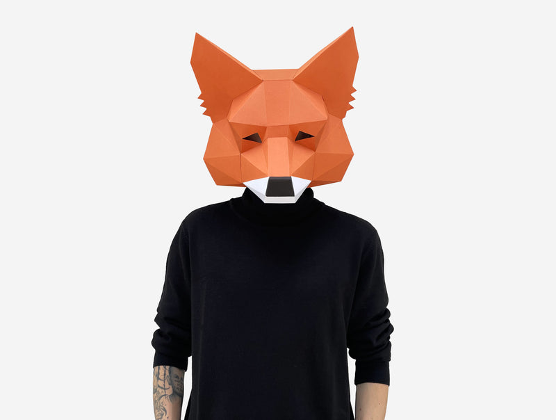 Metamask Fox Mask <br> DIY Paper Mask Template