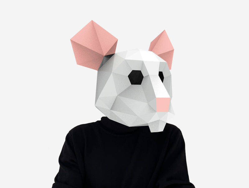 Mouse Mask <br> DIY Paper Mask Template