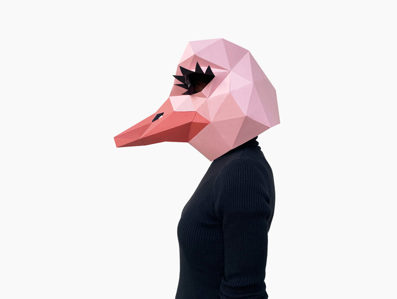 Ostrich Mask <br> DIY Paper Mask Template