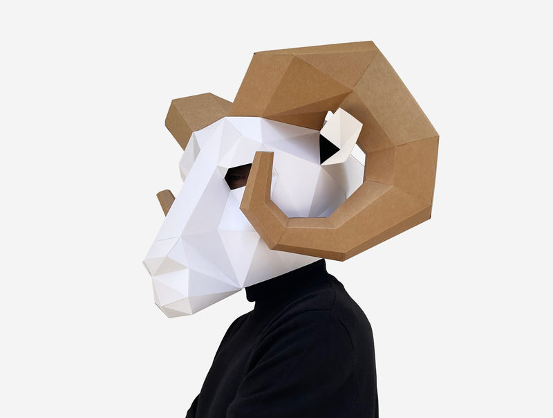 Ram Mask <br> DIY Paper Mask Template