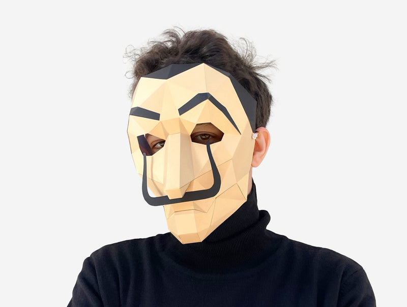 Salvador Dali Mask<br> DIY Paper Mask Template