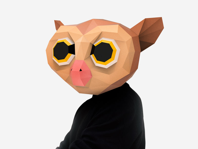 Tarsier Mask <br> DIY Paper Mask Template