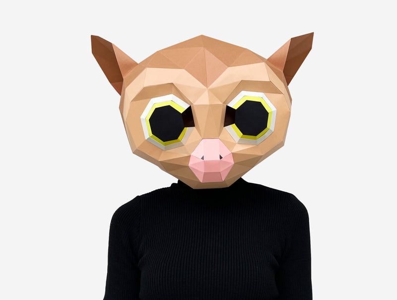 Tarsier Mask <br> DIY Paper Mask Template