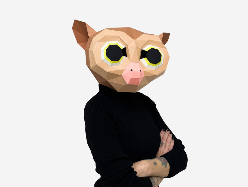 Tarsier Mask <br> DIY Paper Mask Template