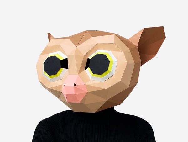 Tarsier Mask <br> DIY Paper Mask Template