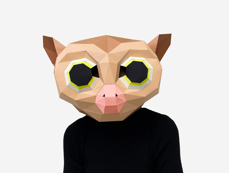 Tarsier Mask <br> DIY Paper Mask Template