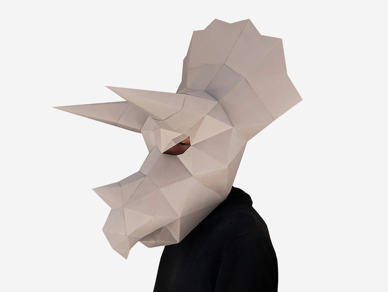 Triceratops Mask <br> DIY Paper Mask Template