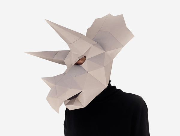 Triceratops Mask <br> DIY Paper Mask Template