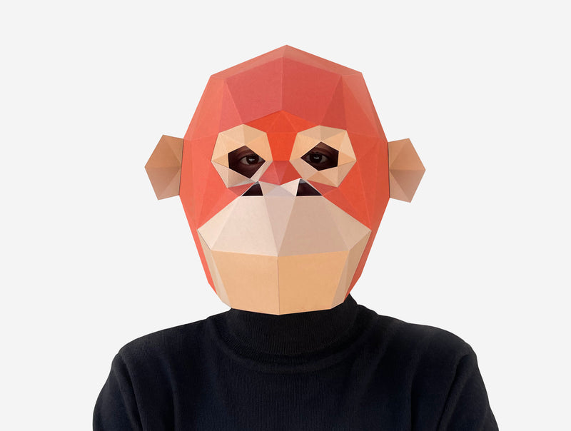 Orangutan Baby Mask <br> DIY Paper Mask Template