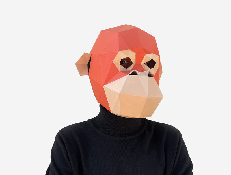 Orangutan Baby Mask <br> DIY Paper Mask Template