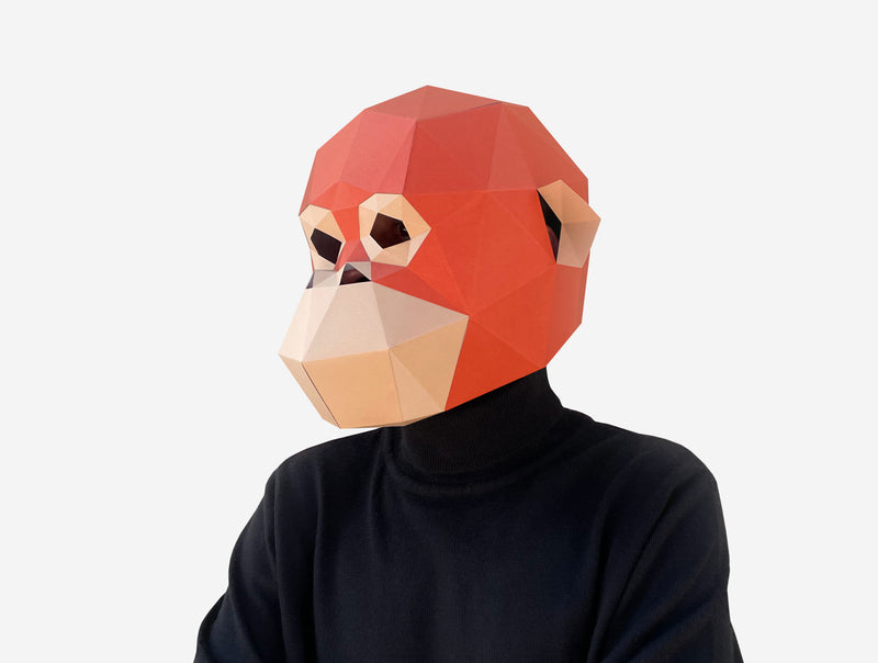 Orangutan Baby Mask <br> DIY Paper Mask Template