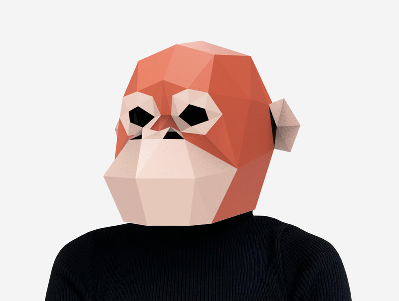 Orangutan Baby Mask <br> DIY Paper Mask Template