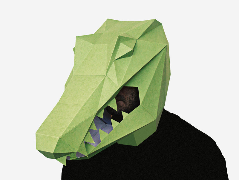 Alligator Mask <br> DIY Paper Mask Template