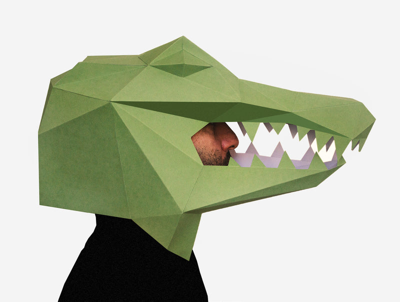 Alligator Mask <br> DIY Paper Mask Template