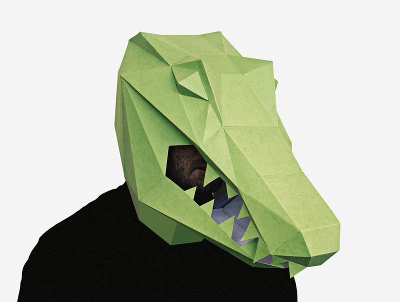 Alligator Mask <br> DIY Paper Mask Template