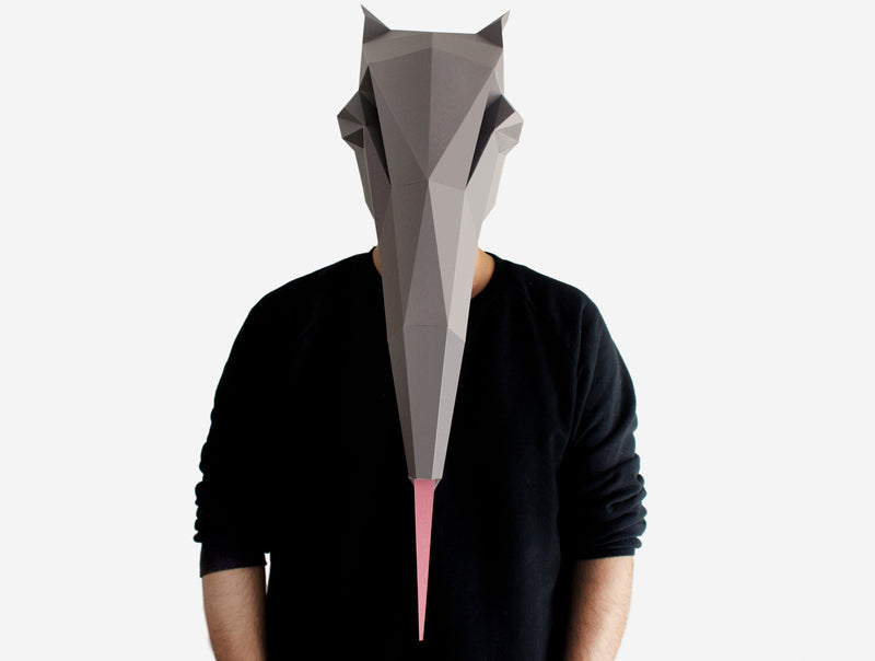 Anteater Mask <br> DIY Paper Mask Template