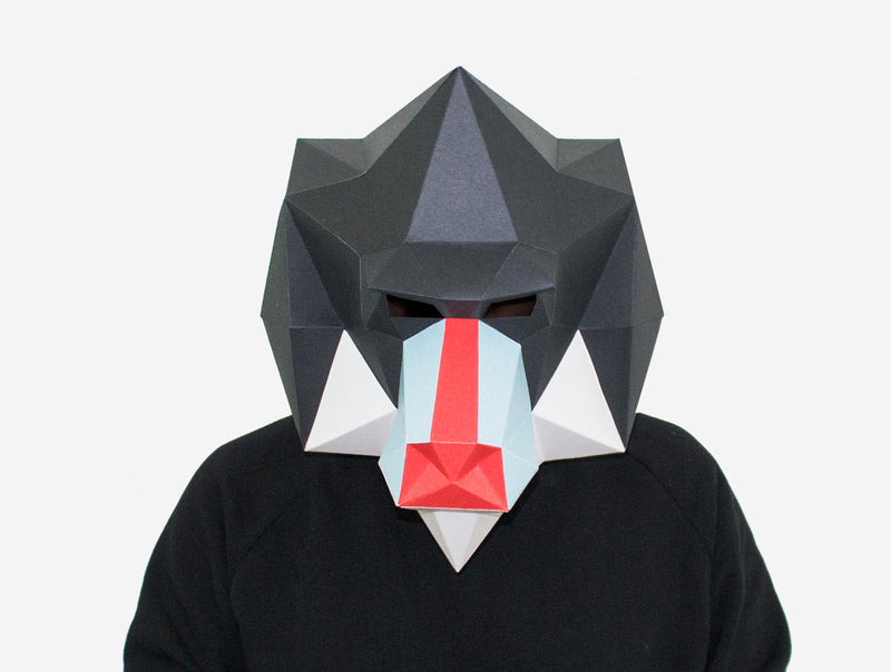 Mandrill Mask <br> DIY Paper Mask Template