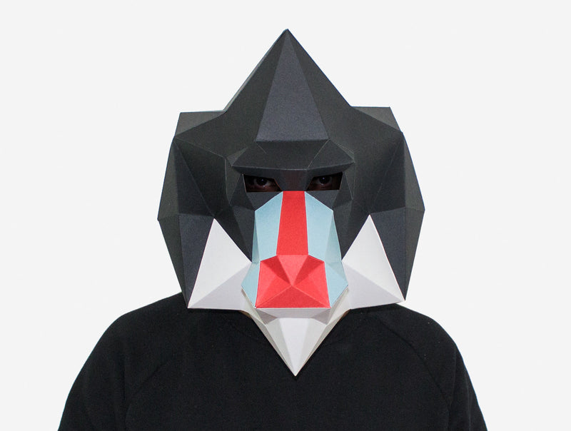 Mandrill Mask <br> DIY Paper Mask Template