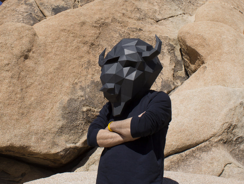 Bison Mask <br> DIY Paper Mask Template