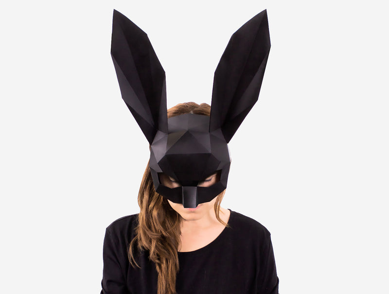 Bunny Half Mask <br> DIY Paper Mask Template