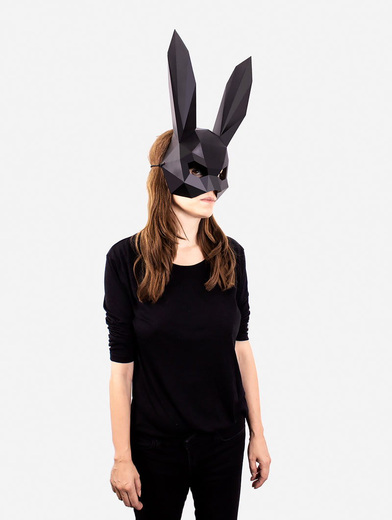 Bunny Half Mask <br> DIY Paper Mask Template