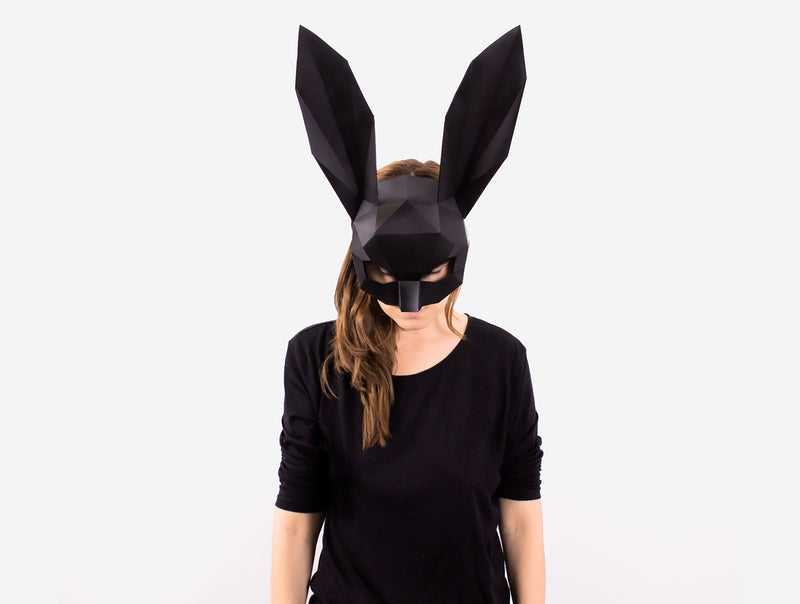 Bunny Half Mask <br> DIY Paper Mask Template