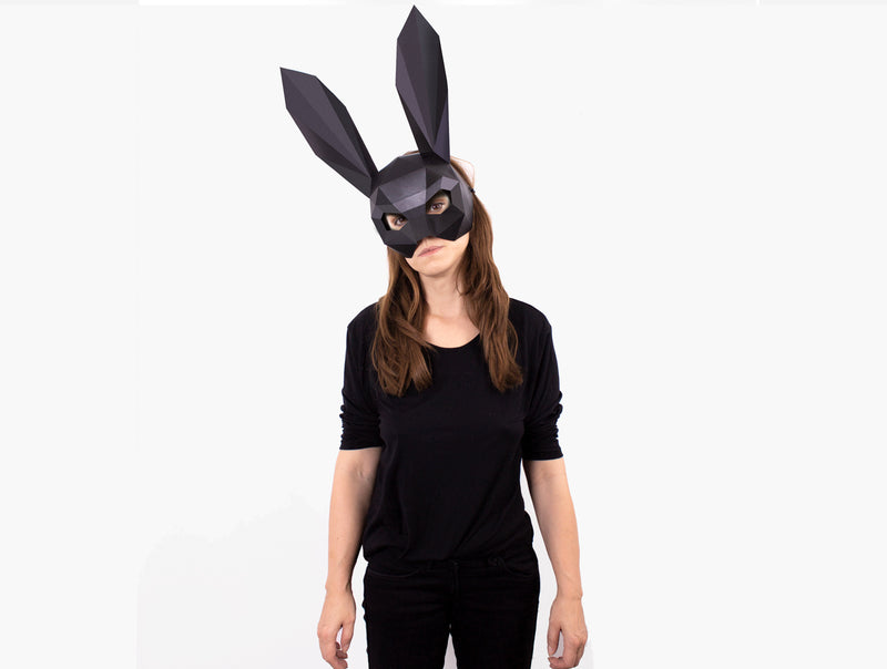 Bunny Half Mask <br> DIY Paper Mask Template