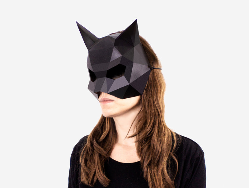 Cat Half Mask <br> DIY Paper Mask Template