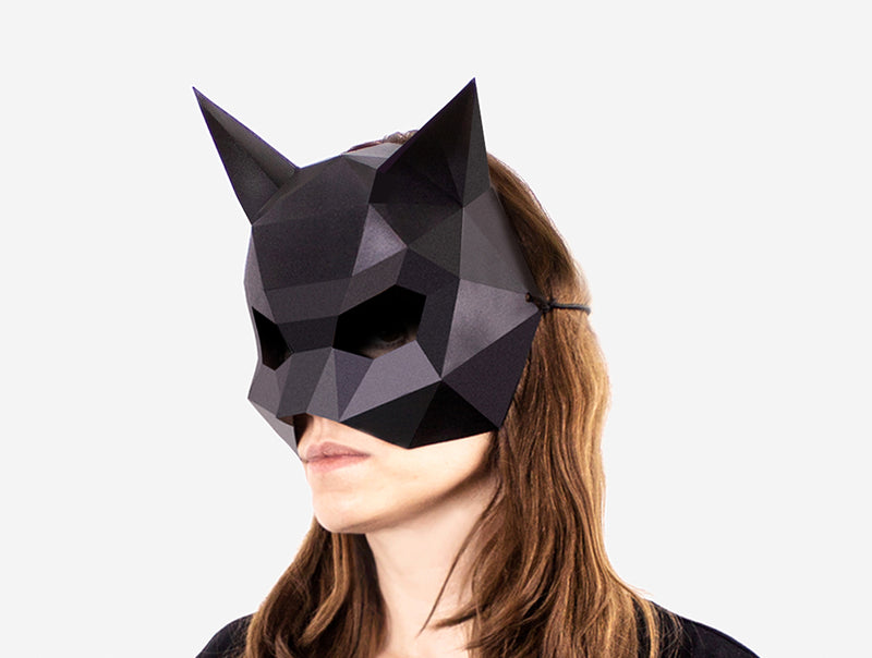 Cat Half Mask <br> DIY Paper Mask Template