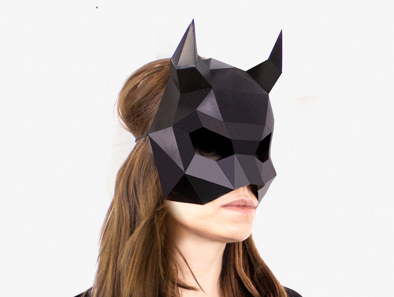 Devil Half Mask <br> DIY Paper Mask Template