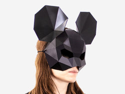 Mouse Half Mask <br> DIY Paper Mask Template