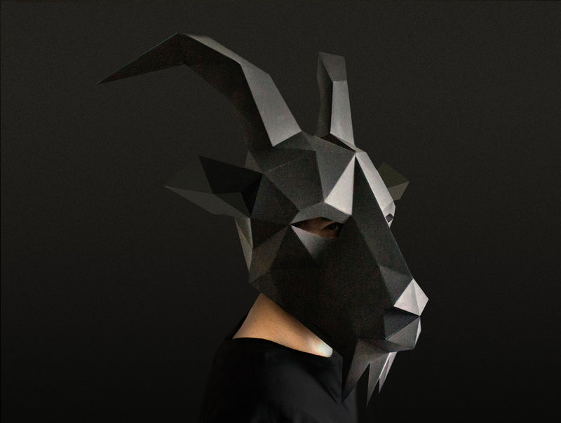 Black Phillip Mask <br> DIY Paper Mask Template