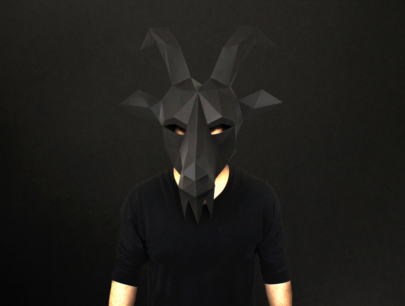 Black Phillip Mask <br> DIY Paper Mask Template