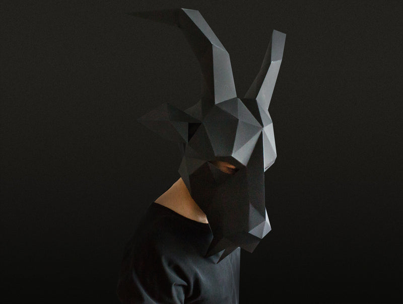 Black Phillip Mask <br> DIY Paper Mask Template